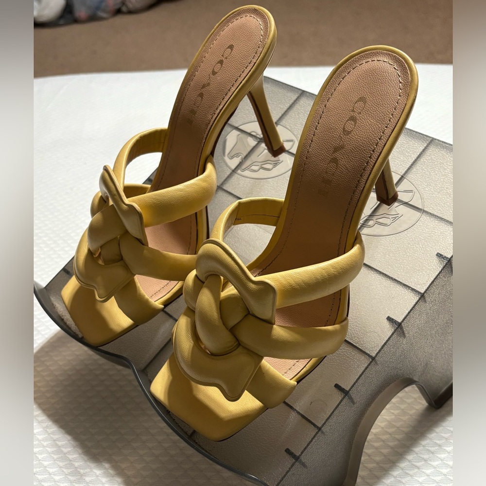 Coach Kellie Yellow Heeled Sandals